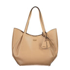 Beige Polyurethan Damentasche mit Schulterhenkeln