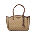 Beige Polyurethan Damentasche