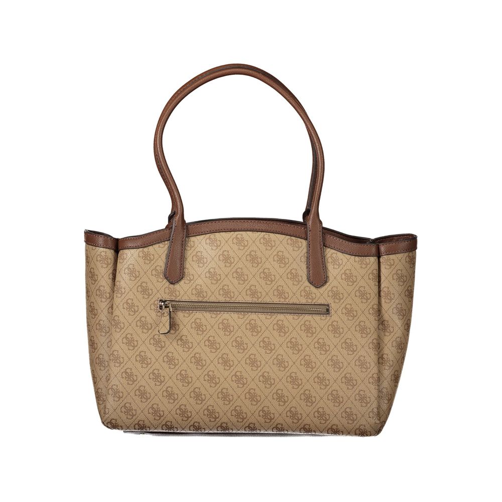 Beige Polyurethan Damentasche
