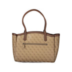 Beige Polyurethan Damentasche