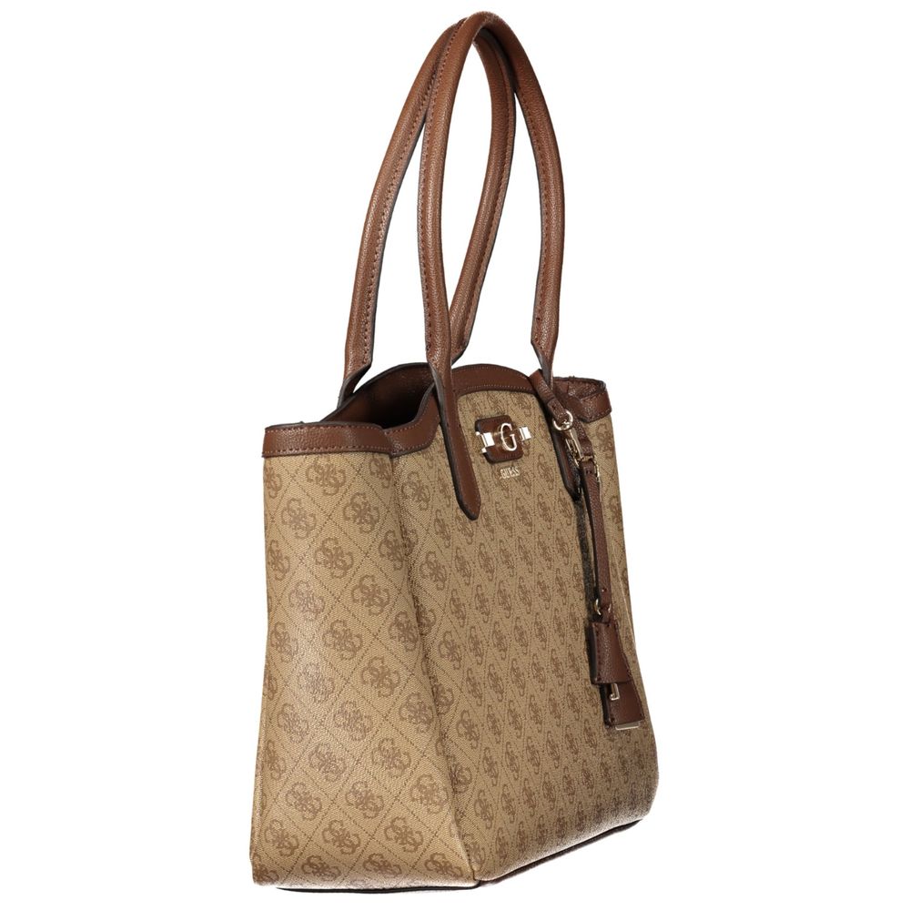 Beige Polyurethan Damentasche