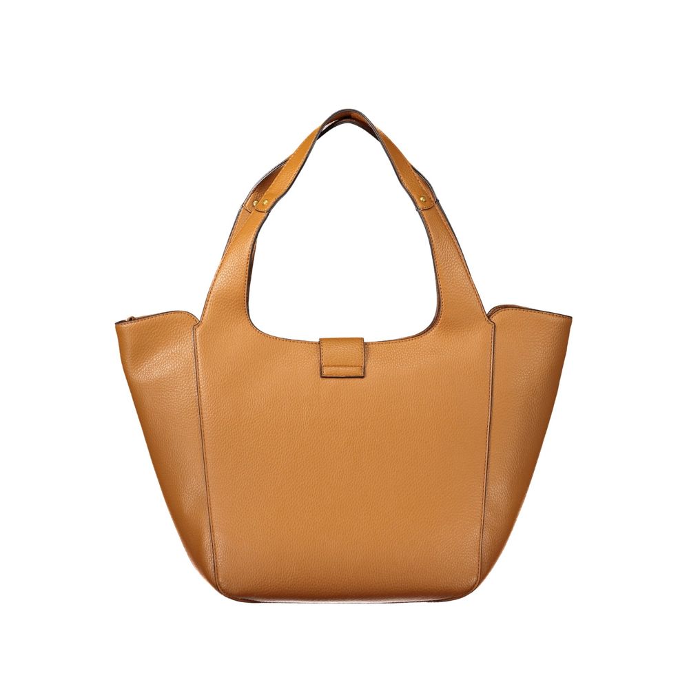 Braune Damenhandtasche aus Polyurethan