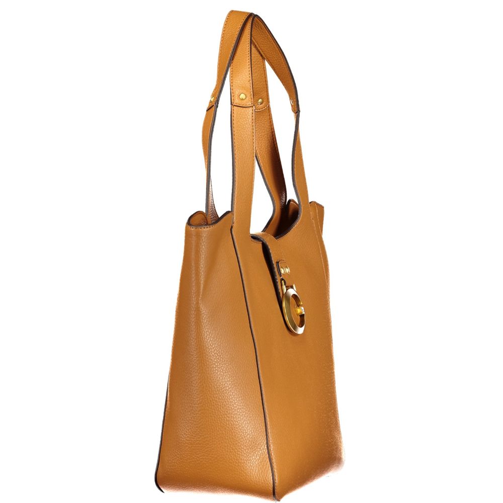 Braune Damenhandtasche aus Polyurethan