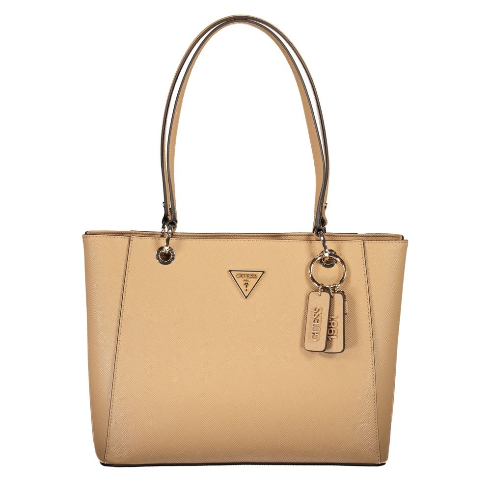 Beige Polyurethan Damentasche