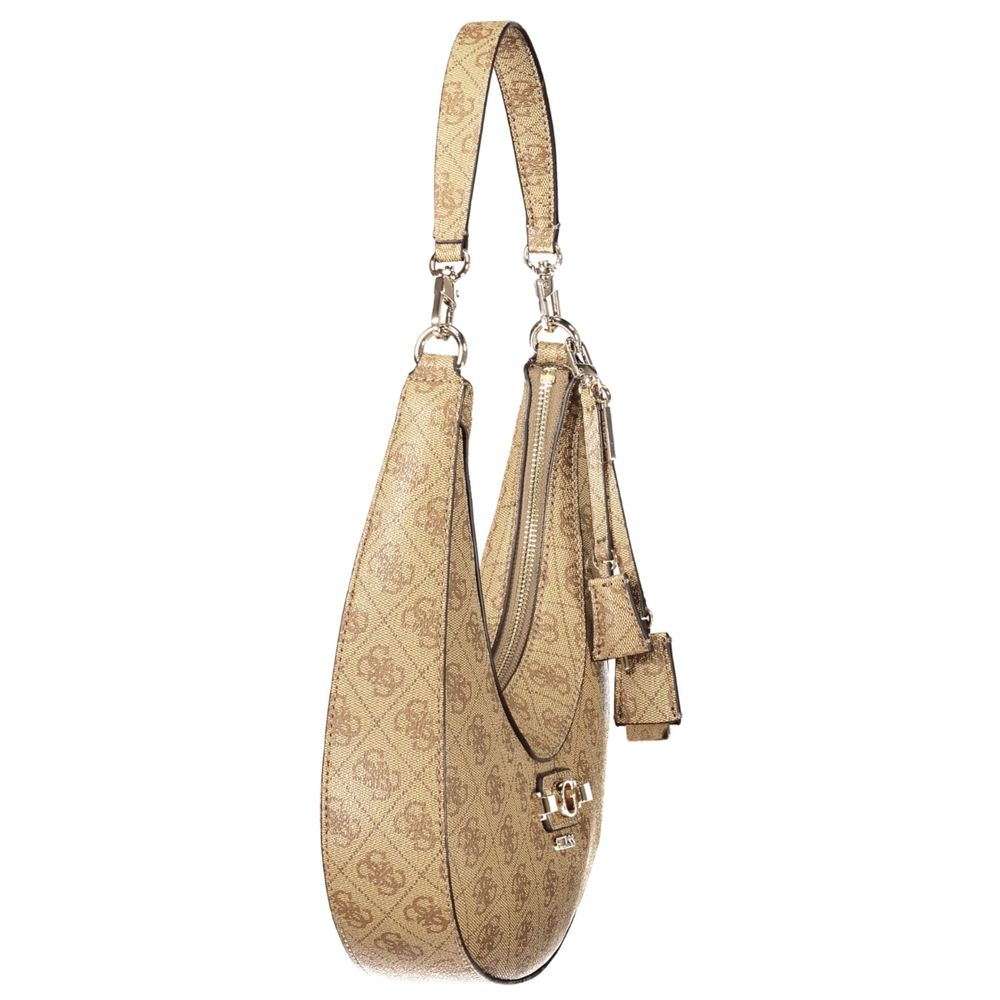 Beige Polyurethane Damen Handtasche
