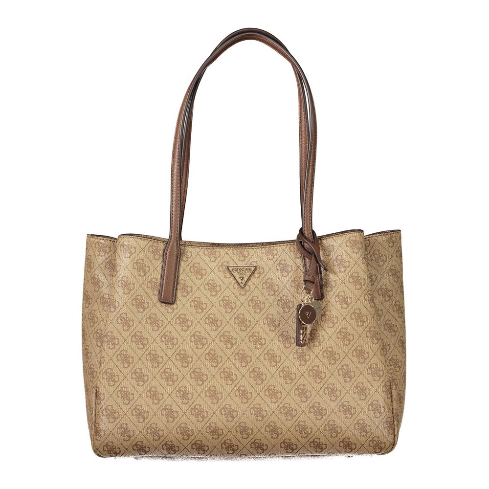 Beige Polyurethane Damen Handtasche