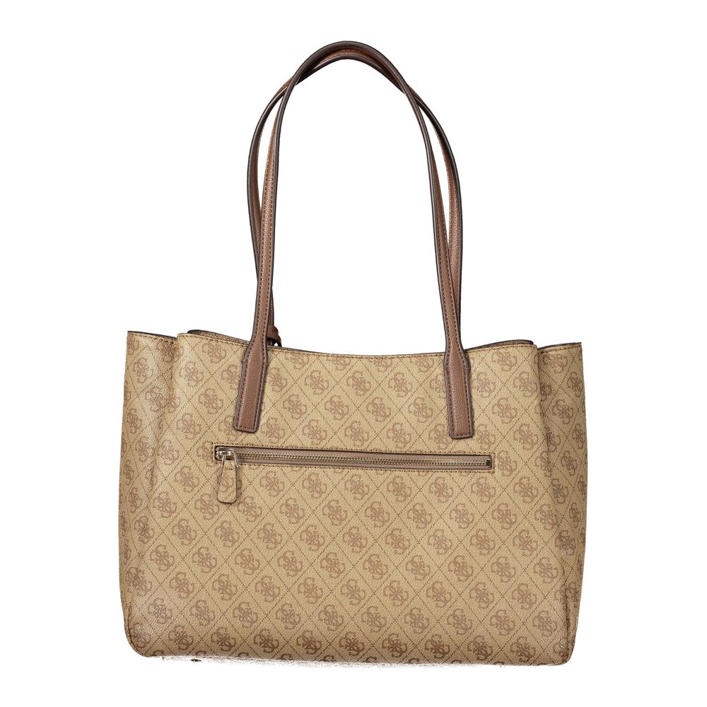 Beige Polyurethane Damen Handtasche