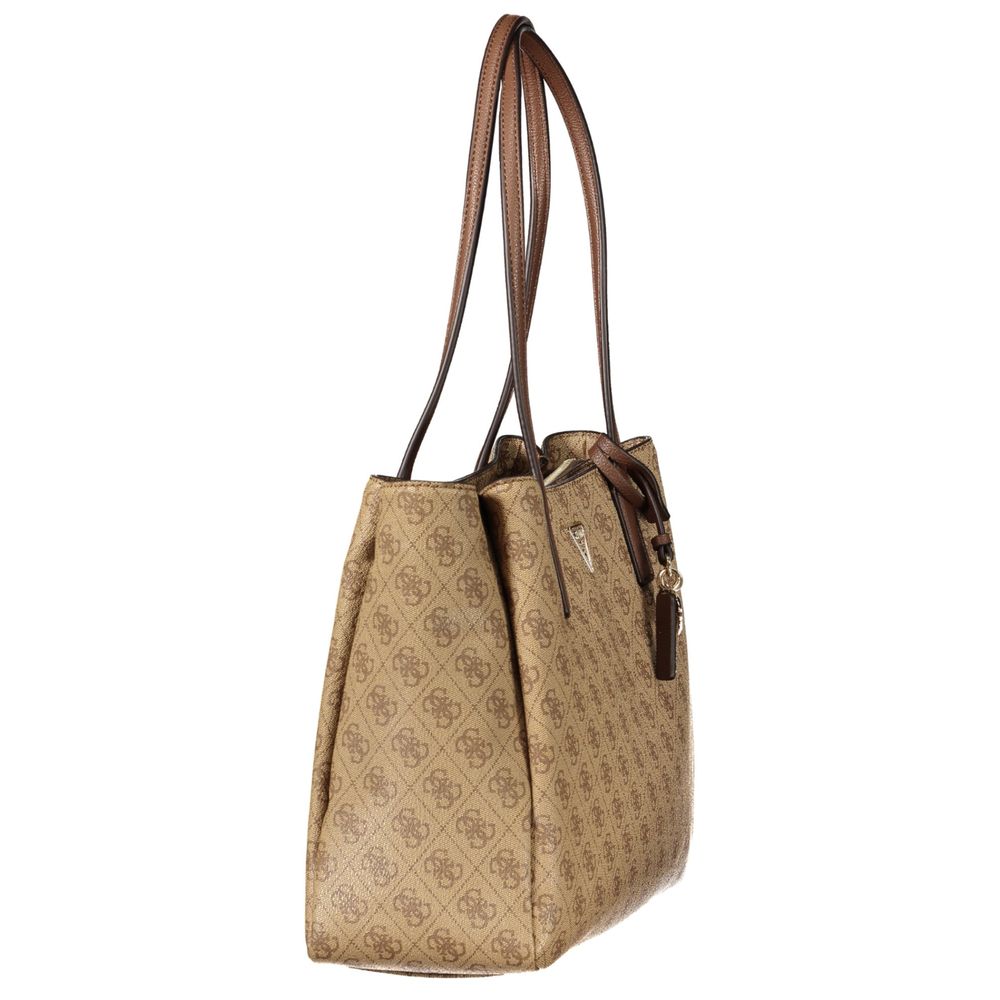 Beige Polyurethane Damen Handtasche