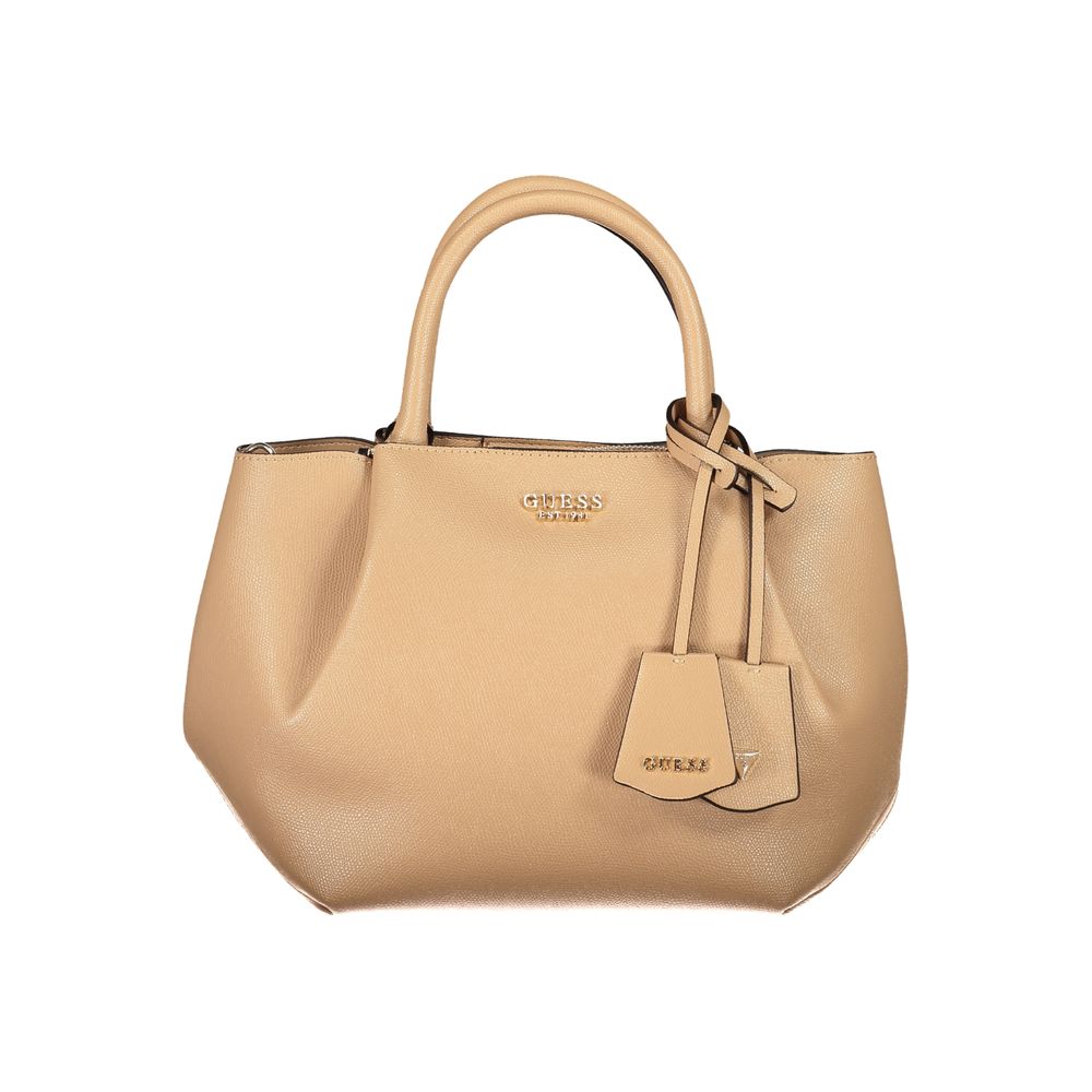 Beige Polyurethane Damen Handtasche