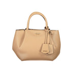 Beige Polyurethane Damen Handtasche