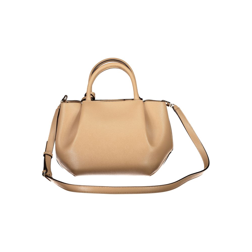 Beige Polyurethane Damen Handtasche