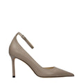 Graue Lederpumps
