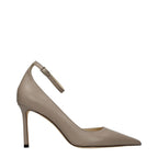 Graue Lederpumps