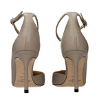 Graue Lederpumps
