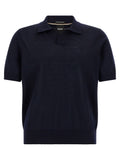 Blaues Poloshirt aus reiner Schurwolle