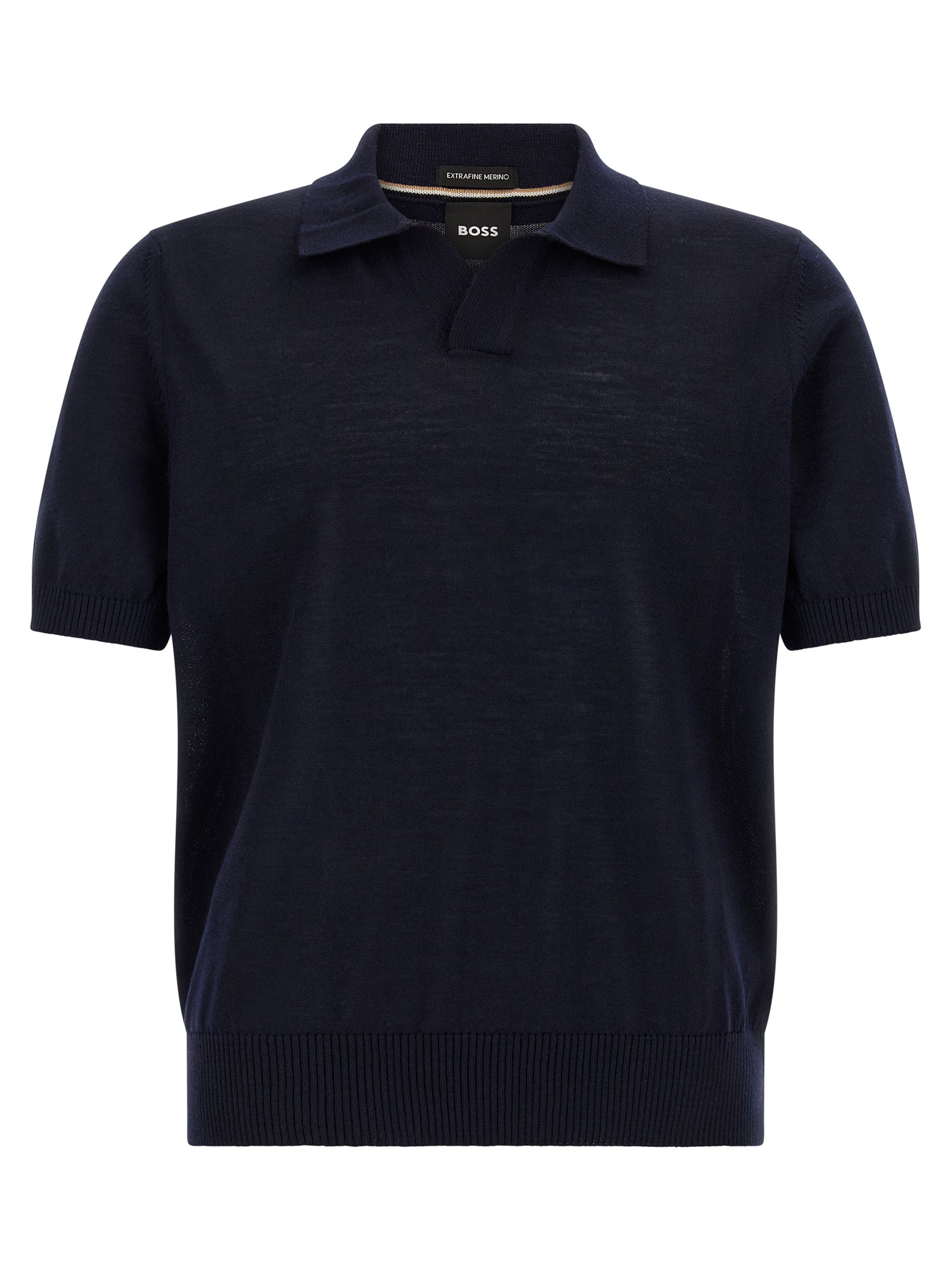 Blaues Poloshirt aus reiner Schurwolle