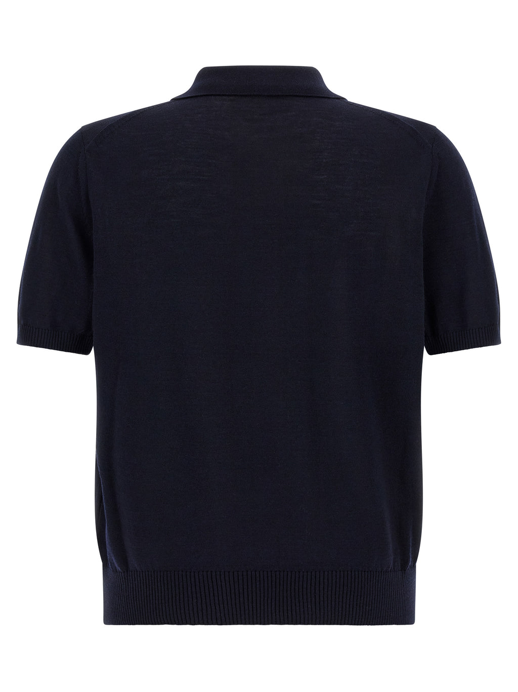 Blaues Poloshirt aus reiner Schurwolle
