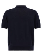 Blaues Poloshirt aus reiner Schurwolle