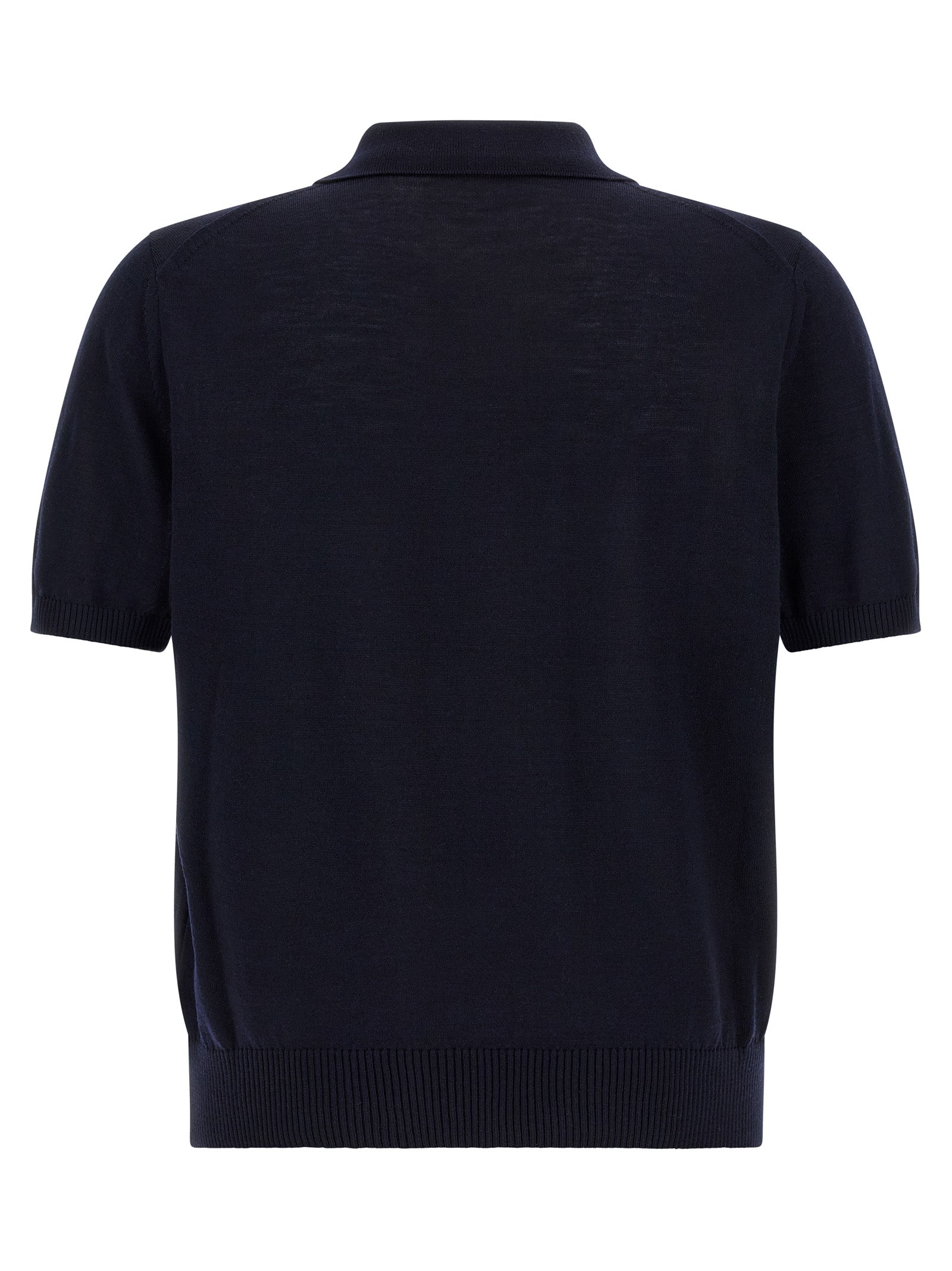 Blaues Poloshirt aus reiner Schurwolle