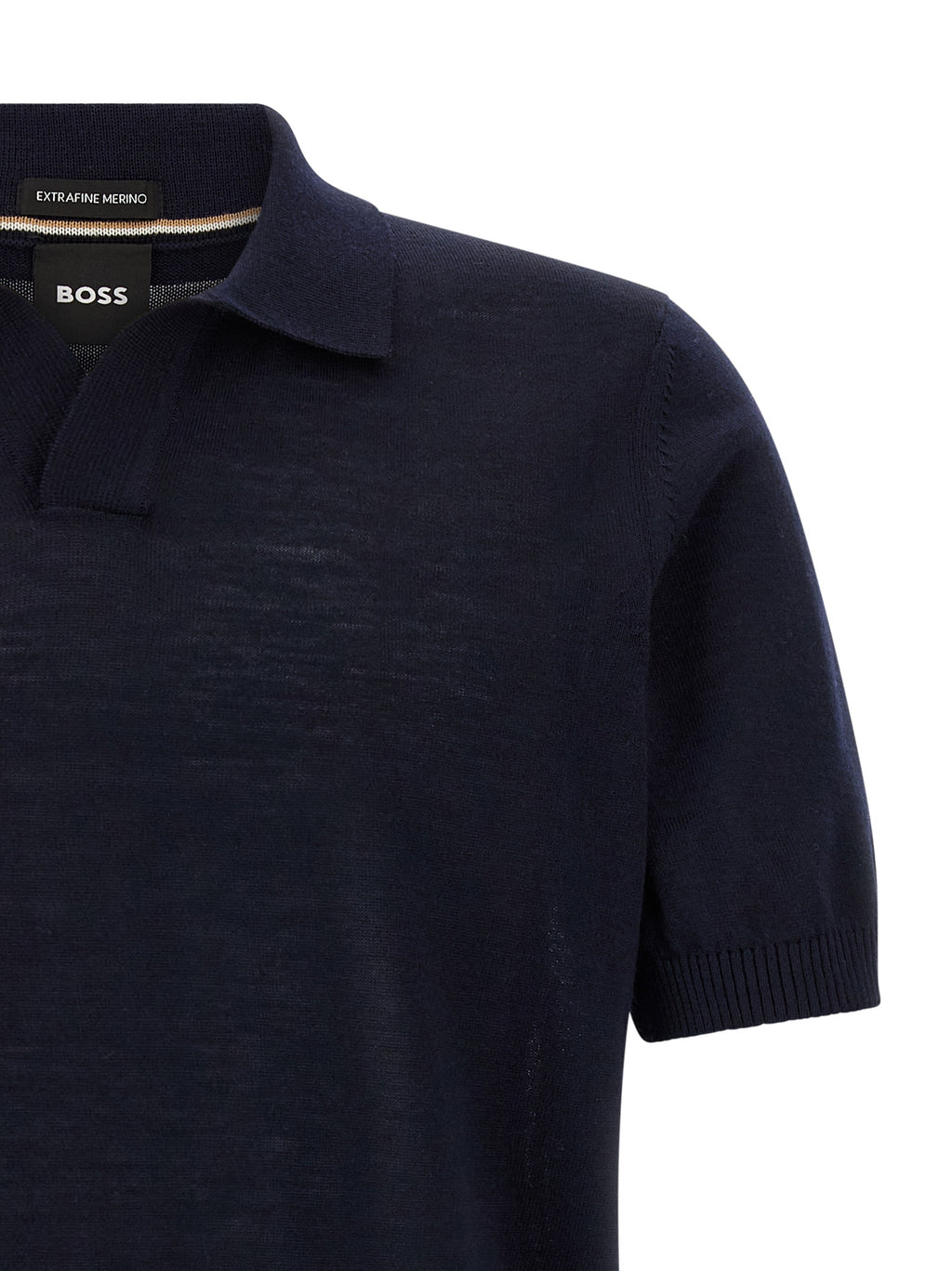 Blaues Poloshirt aus reiner Schurwolle