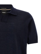 Blaues Poloshirt aus reiner Schurwolle