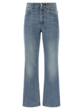 Blaue Cropped Jeans aus Baumwolle