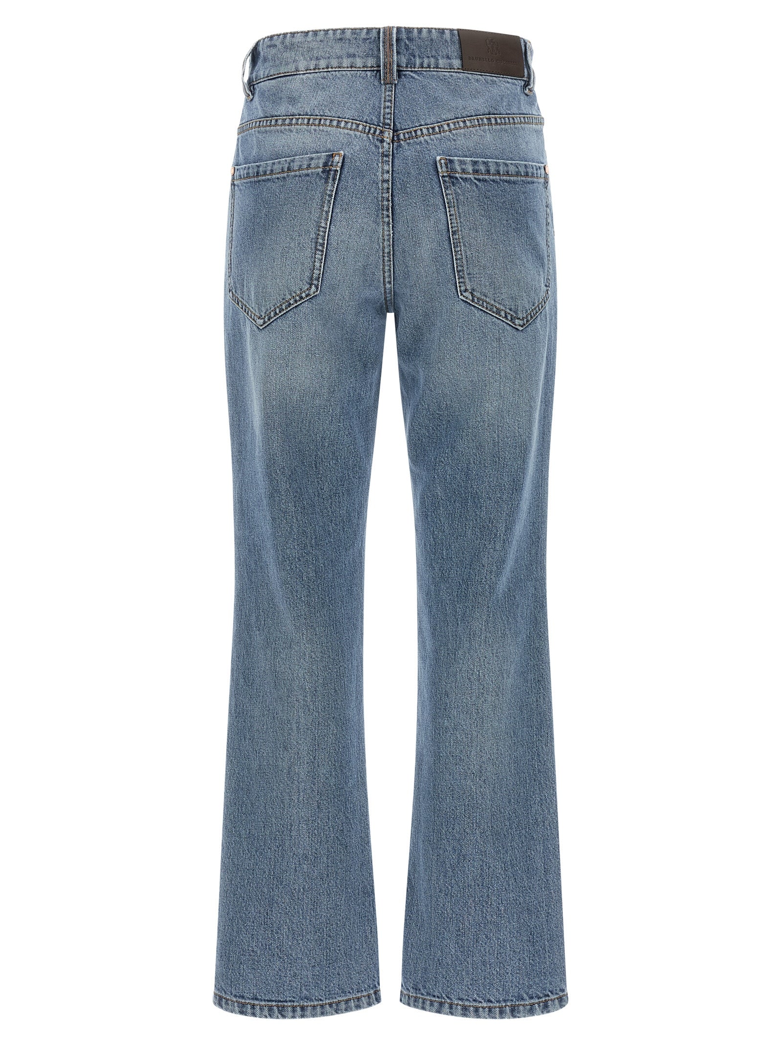 Blaue Cropped Jeans aus Baumwolle