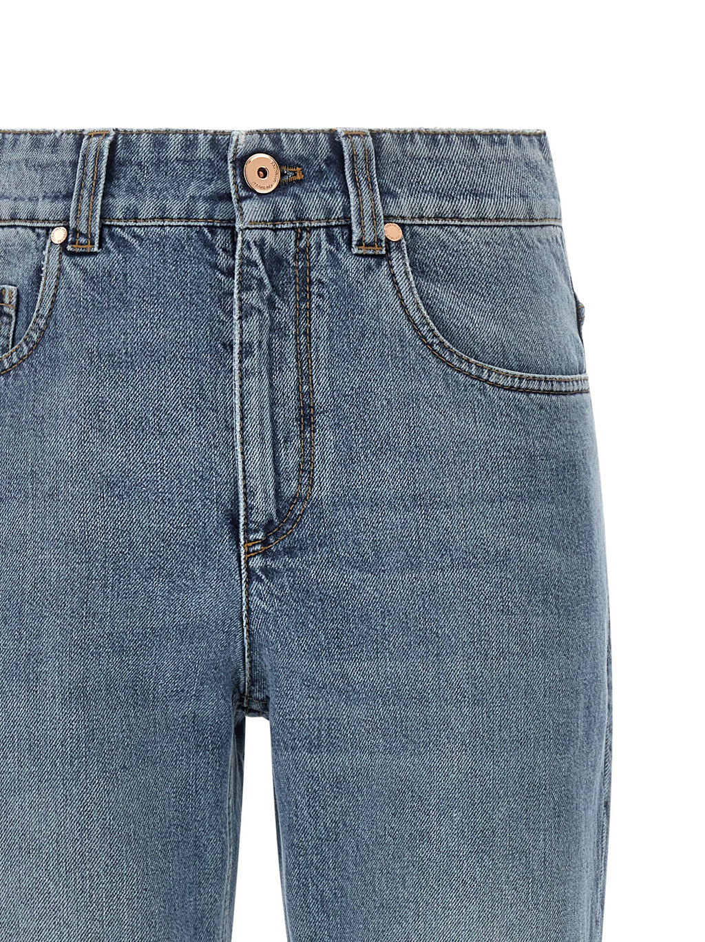 Blaue Cropped Jeans aus Baumwolle