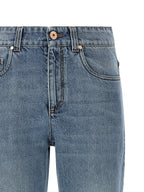 Blaue Cropped Jeans aus Baumwolle