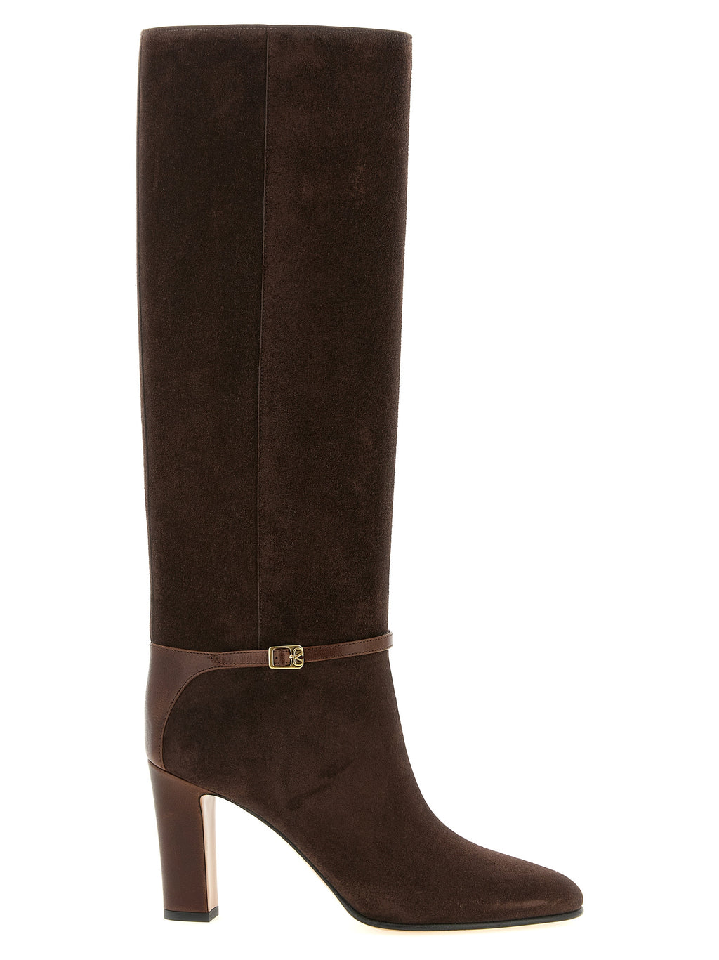 Braun Kalbsleder Overknee-Stiefel