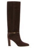 Braun Kalbsleder Overknee-Stiefel