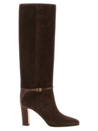 Braun Kalbsleder Overknee-Stiefel