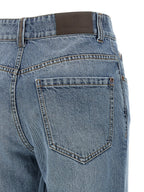 Blaue Cropped Jeans aus Baumwolle