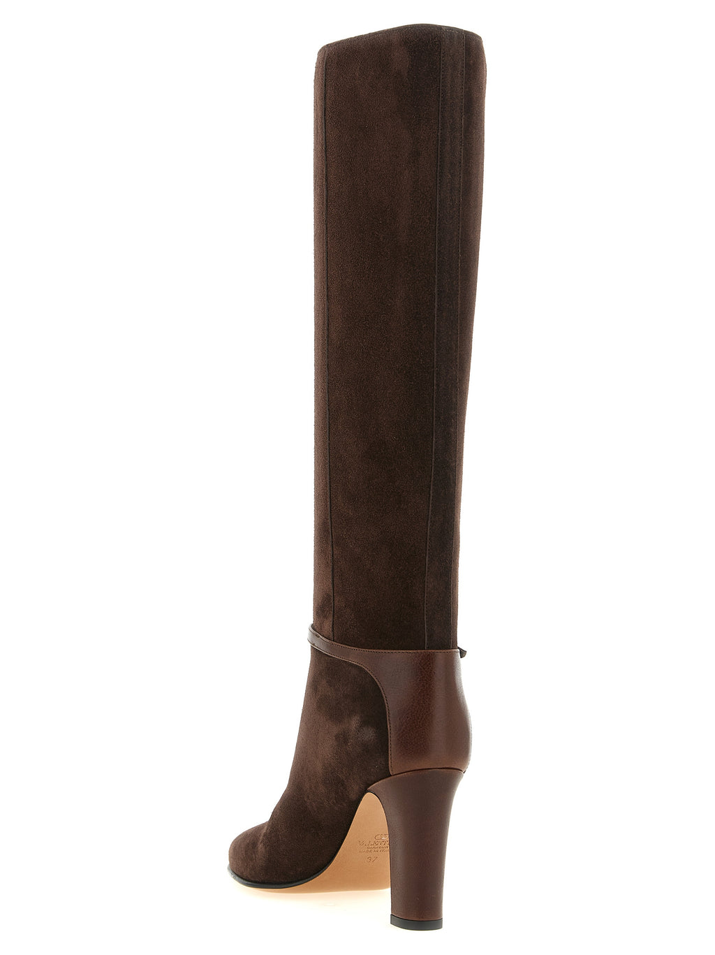 Braun Kalbsleder Overknee-Stiefel