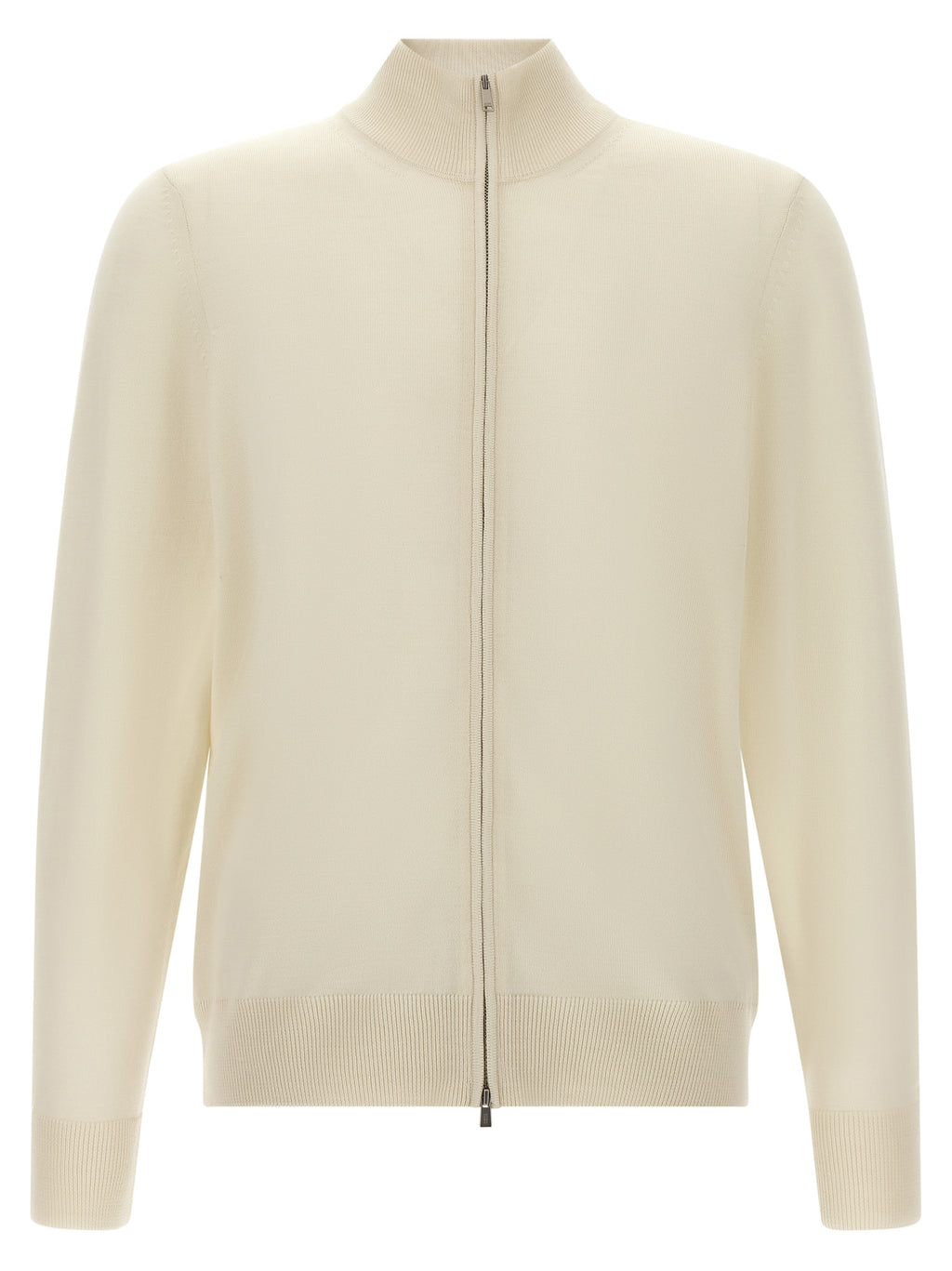 Weiße Strickjacke aus reiner Schurwolle