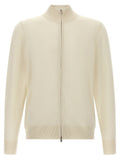 Weiße Strickjacke aus reiner Schurwolle