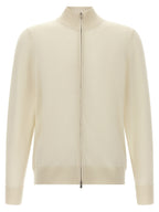 Weiße Strickjacke aus reiner Schurwolle