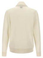 Weiße Strickjacke aus reiner Schurwolle