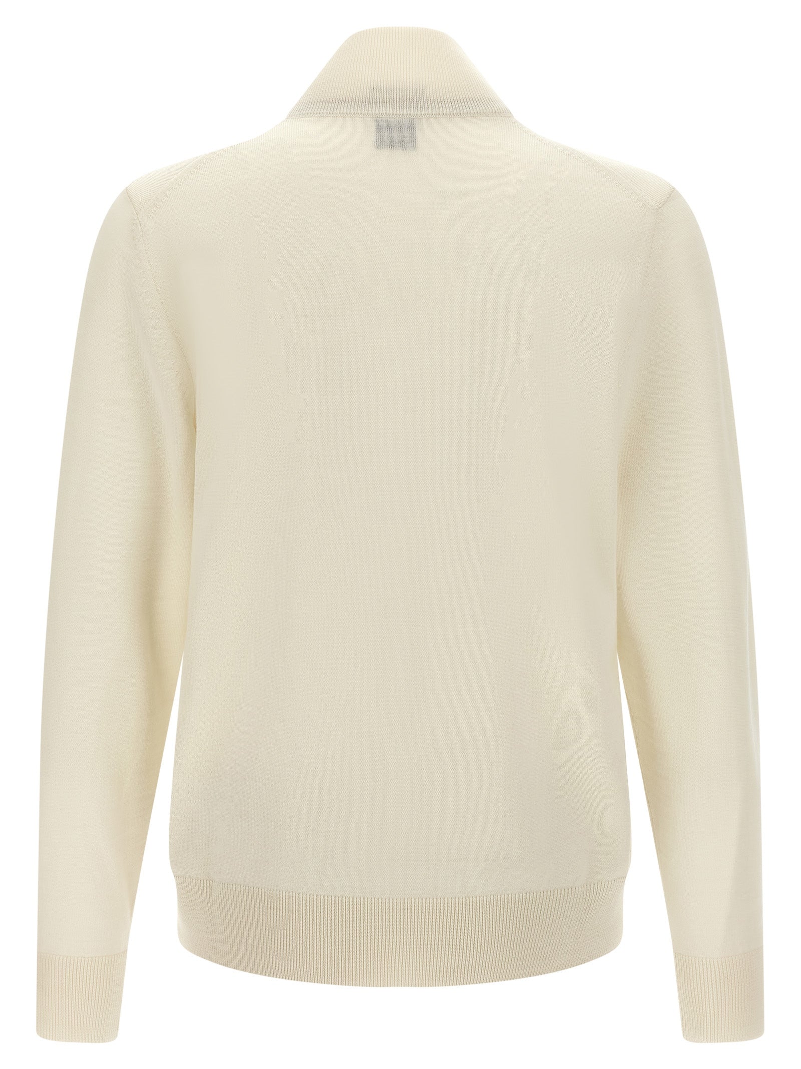 Weiße Strickjacke aus reiner Schurwolle
