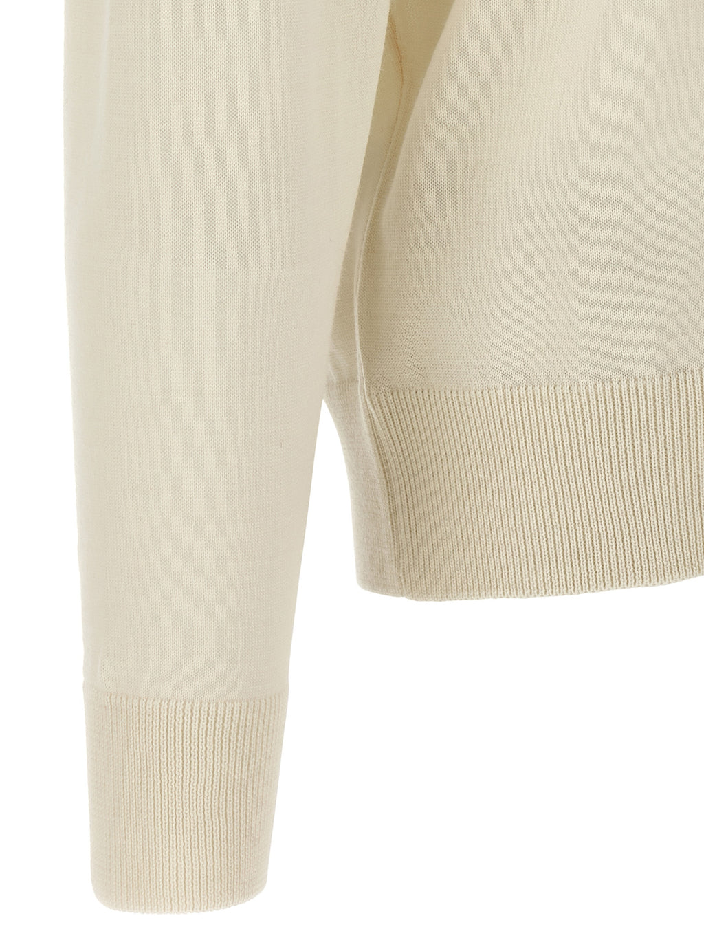 Weiße Strickjacke aus reiner Schurwolle