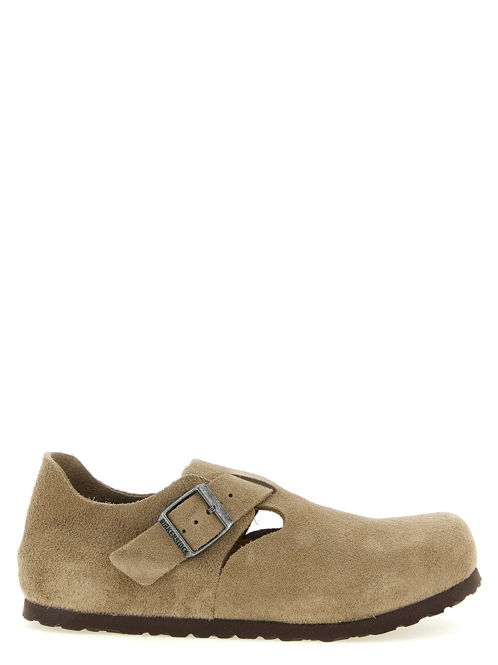 Beige Wildleder-Clogs