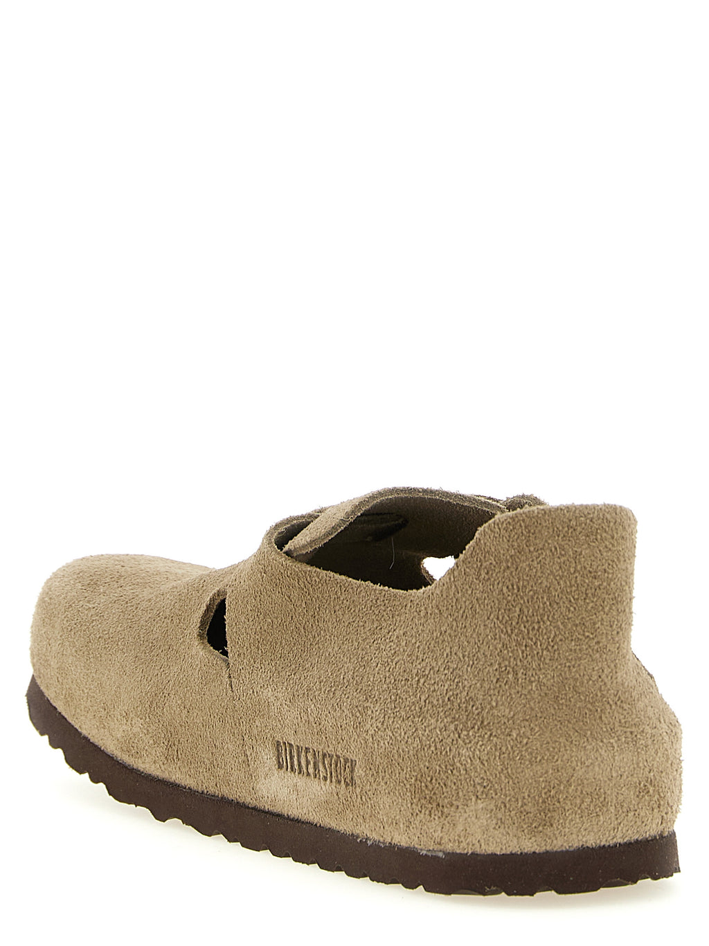 Beige Wildleder-Clogs