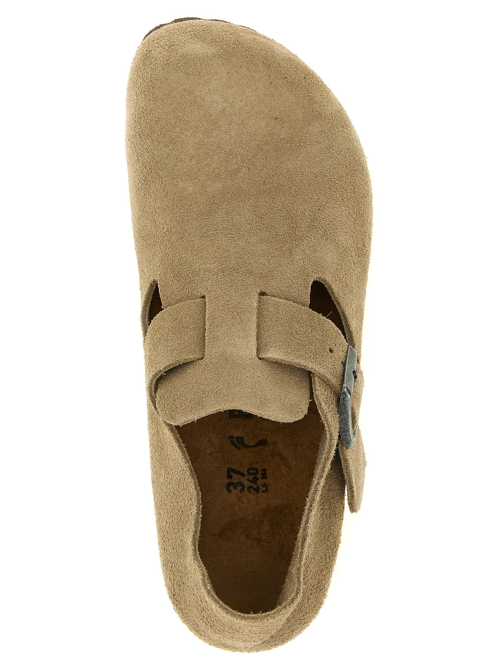 Beige Wildleder-Clogs
