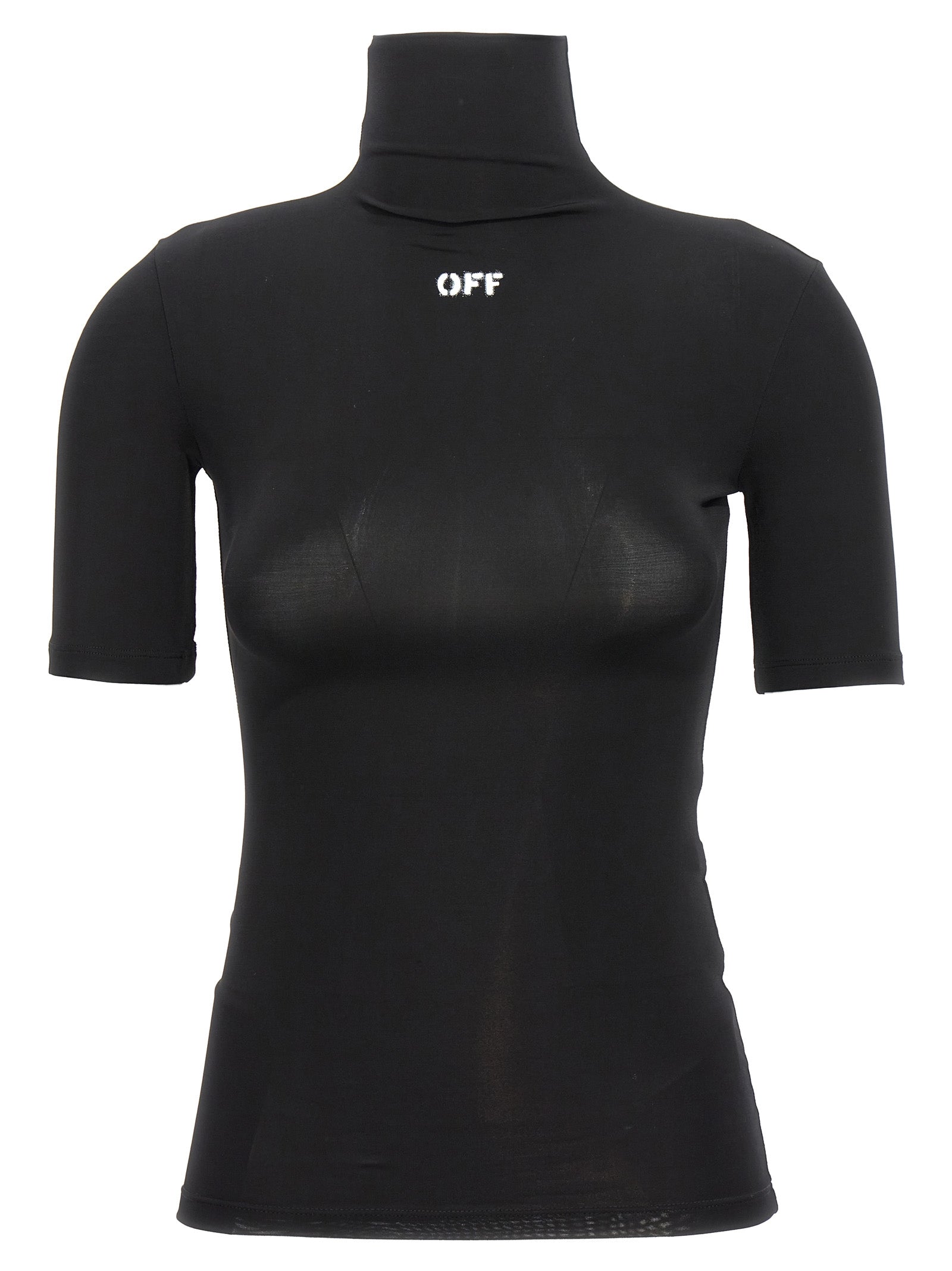 Schwarzes T-Shirt aus Acetat