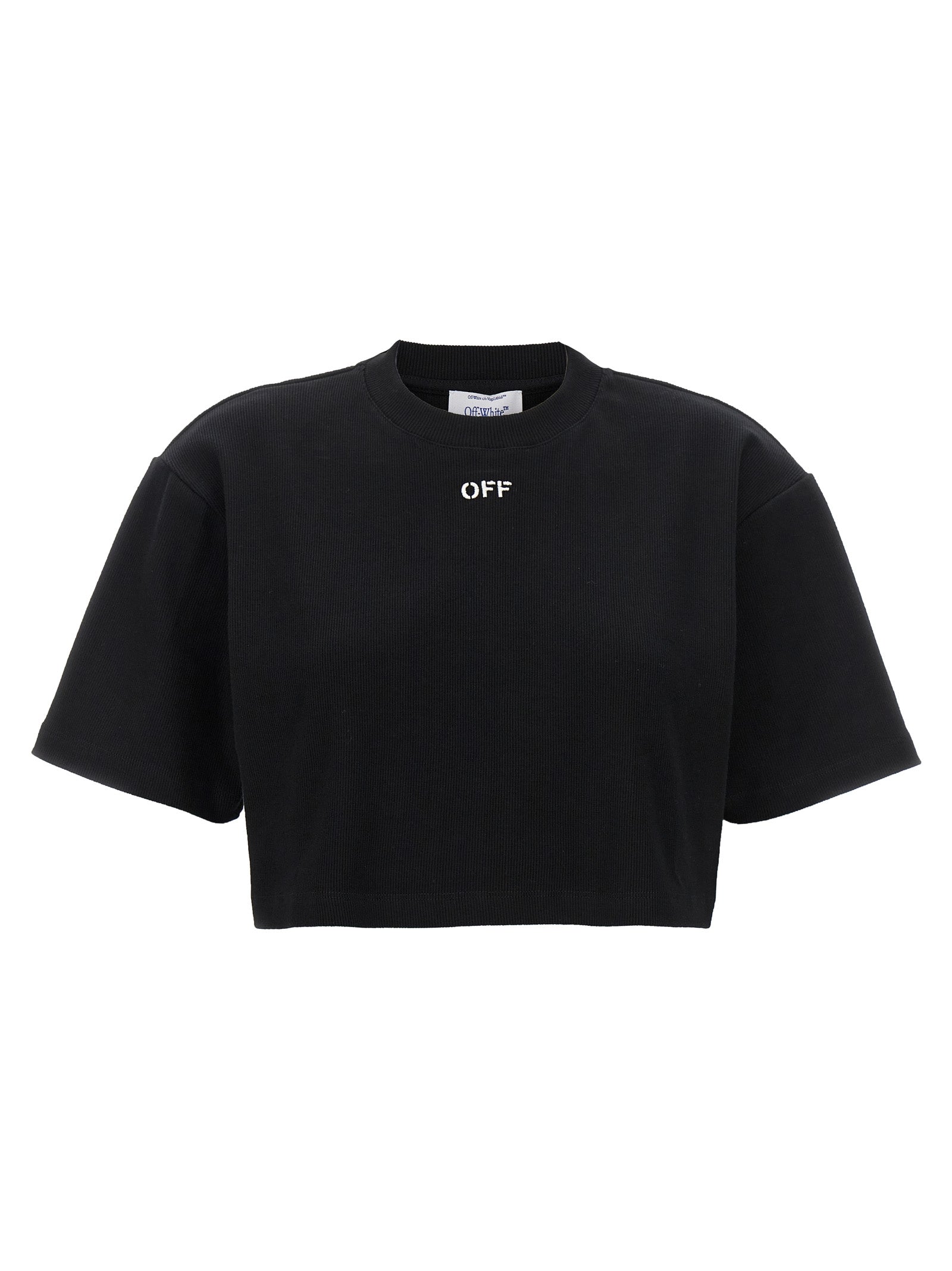 Schwarzes Baumwoll-T-Shirt