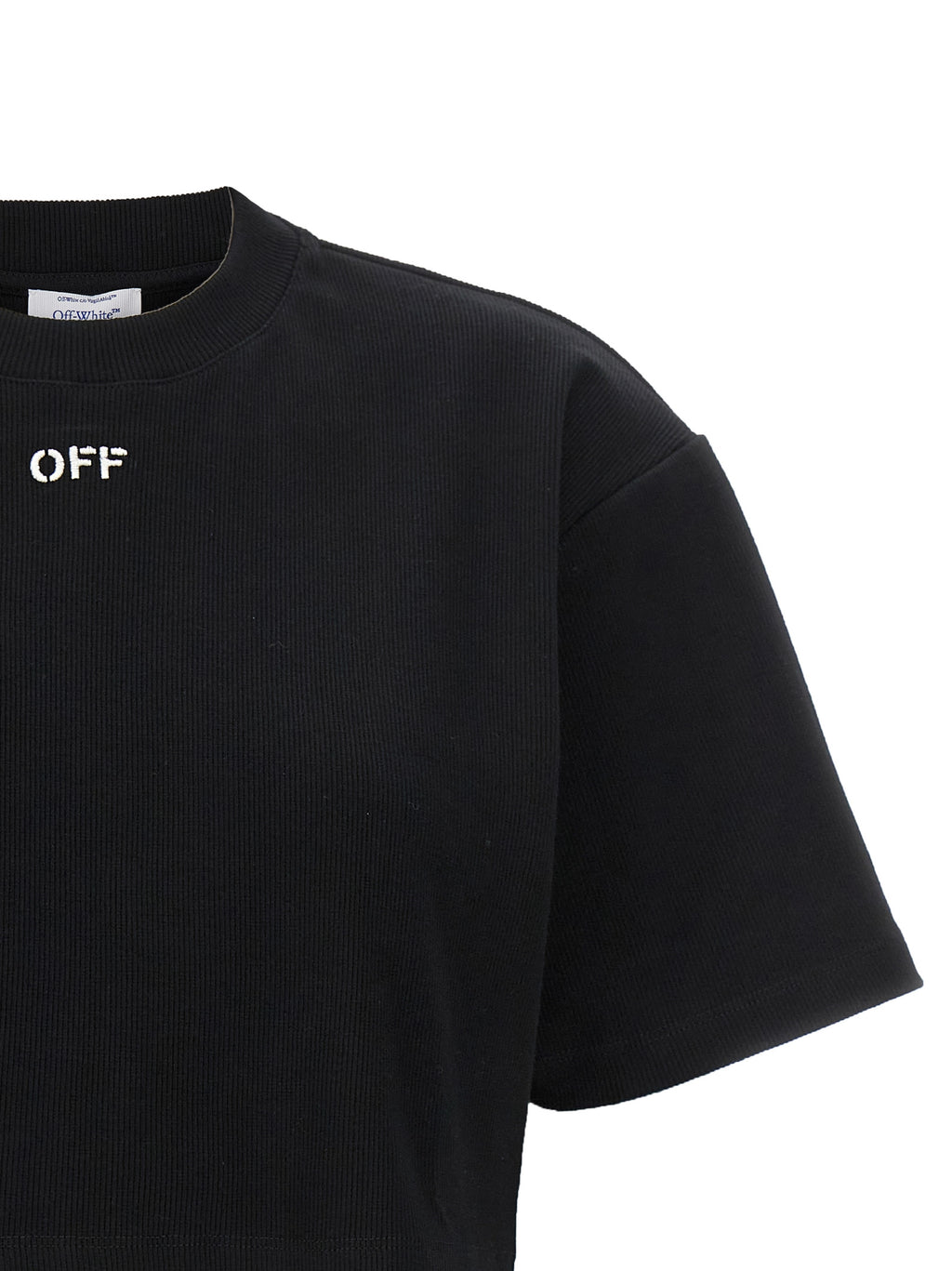 Schwarzes Baumwoll-T-Shirt