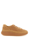 Beige Polyester Plateau-Sneaker