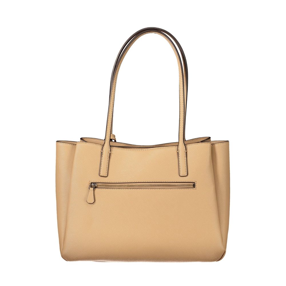 Beige Polyurethan Damentasche