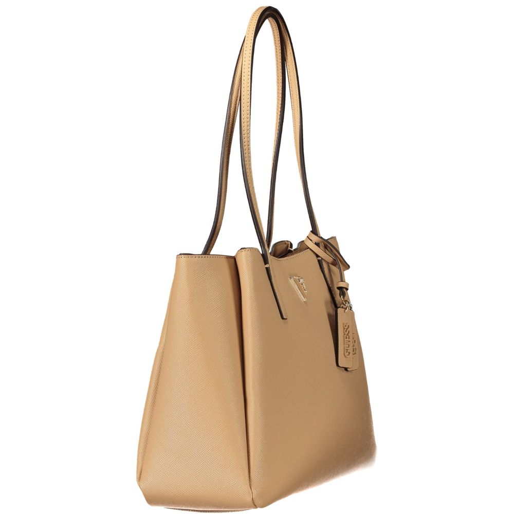 Beige Polyurethan Damentasche