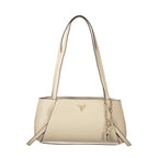 Beige Polyurethane Damen Handtasche